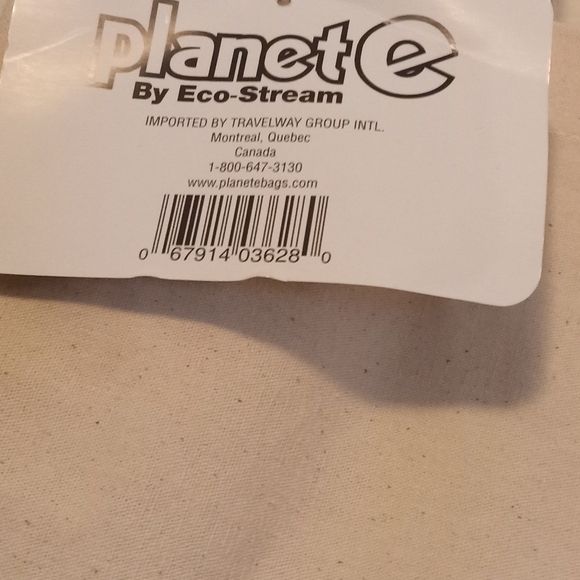 ∆-Planet E by Eco-Stream Reusable Navy Blue & Light Ecru Large Shopper's Tote- - Picture 4 of 6